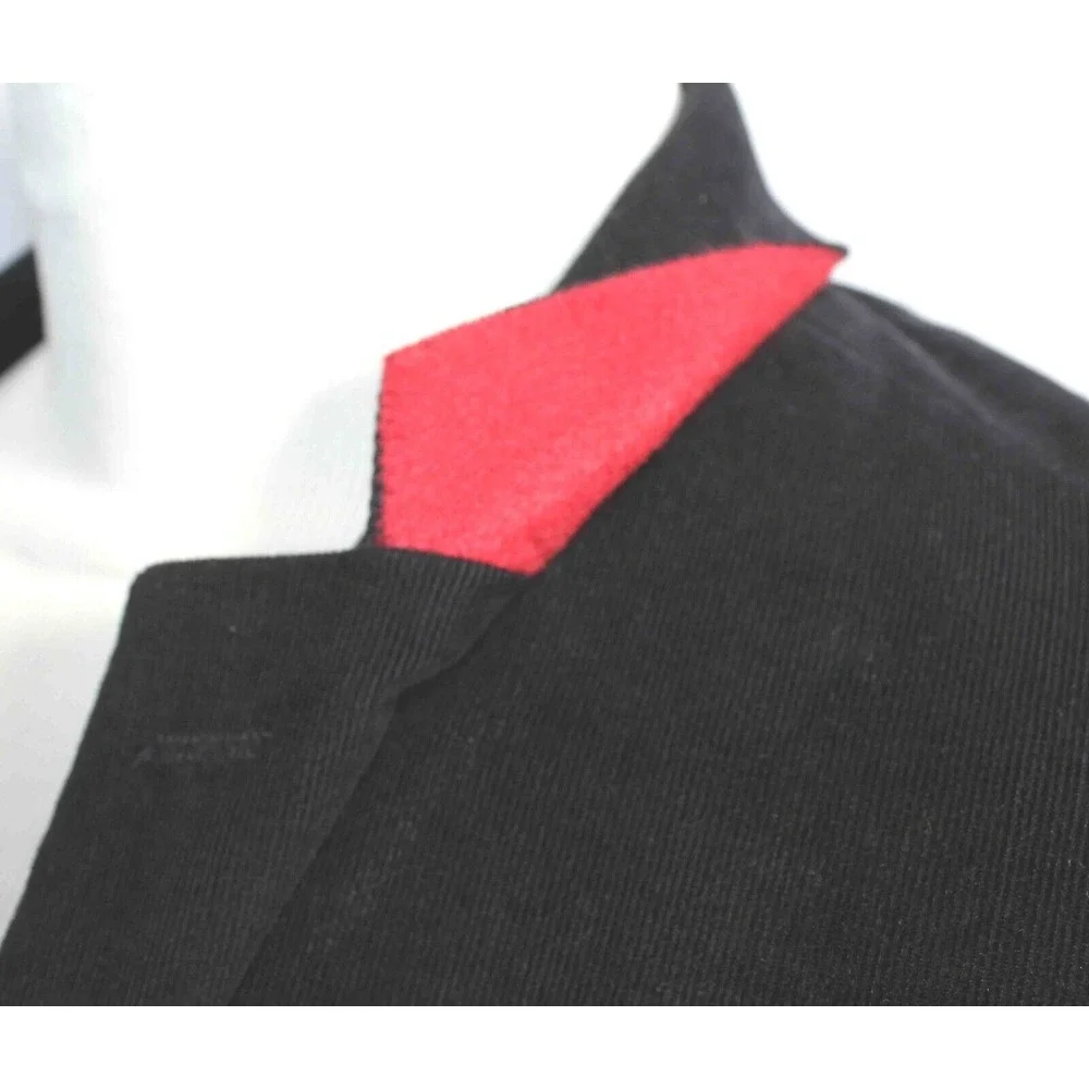 Stafford Black Corduroy Classic Fit Elbow‎ Patch Blazer Jacket Mens Size 42 Long